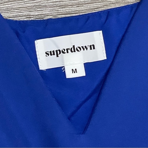 Superdown Austin Deep V Cobalt Blue Romper Sz Medium NWT - Picture 5 of 10